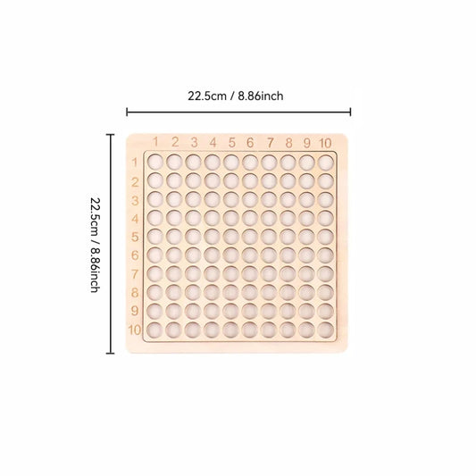 Juego matemático de madera Montessori: Juego de mesa de multiplicación para que los niños aprendan a desarrollar su pensamiento matemático exponencial.